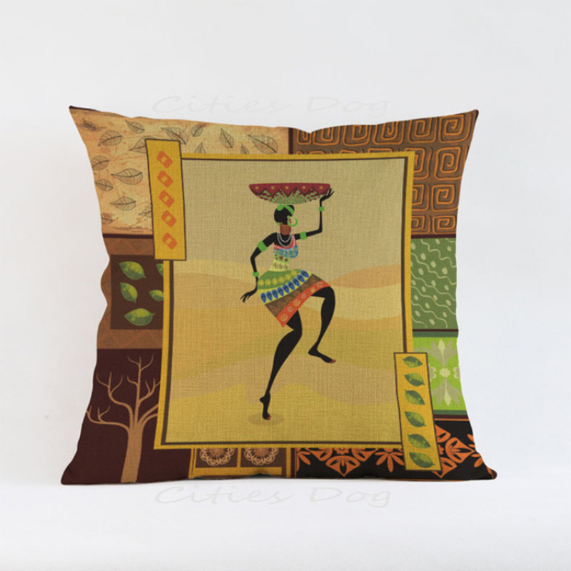Afrian Woman Print Cushion Cover Fabric Cushion Covers, Decorative Cushions For Home Decor/