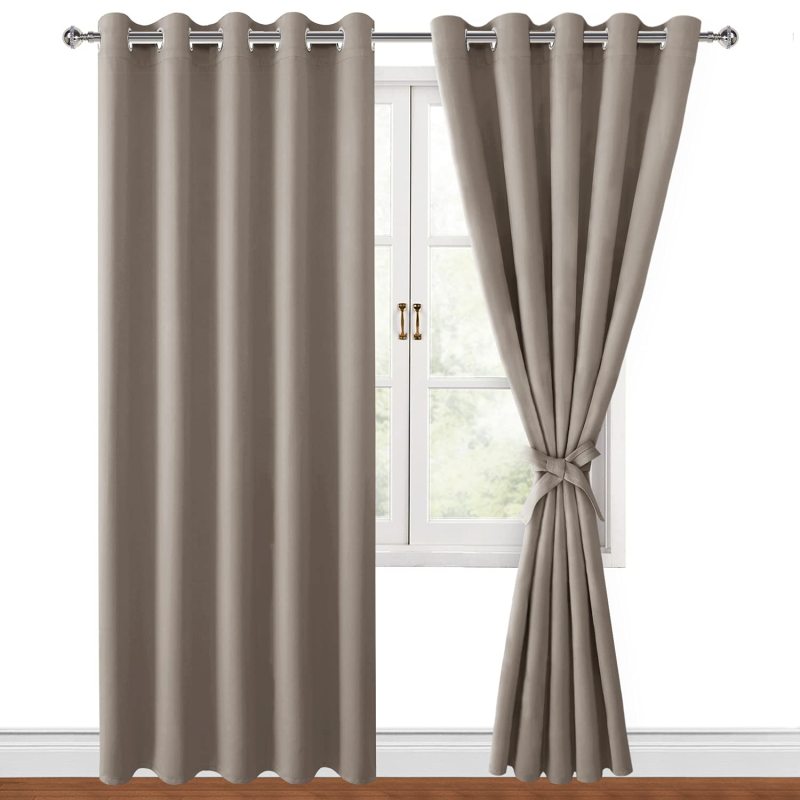 Amazon hot selling curtain textiles camel color blackout fabric 2 panel cloth blackout curtains fabric for living room