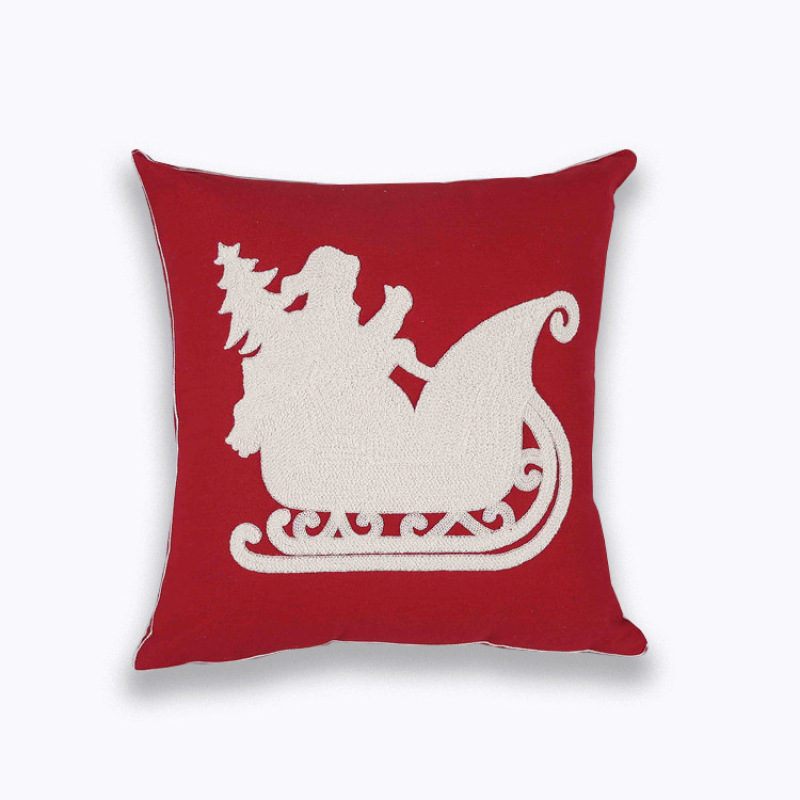 Amazon Hot Sale Embroidery Pillow, Soft Embroidery  Pillow  Christmas Cushion Cover/