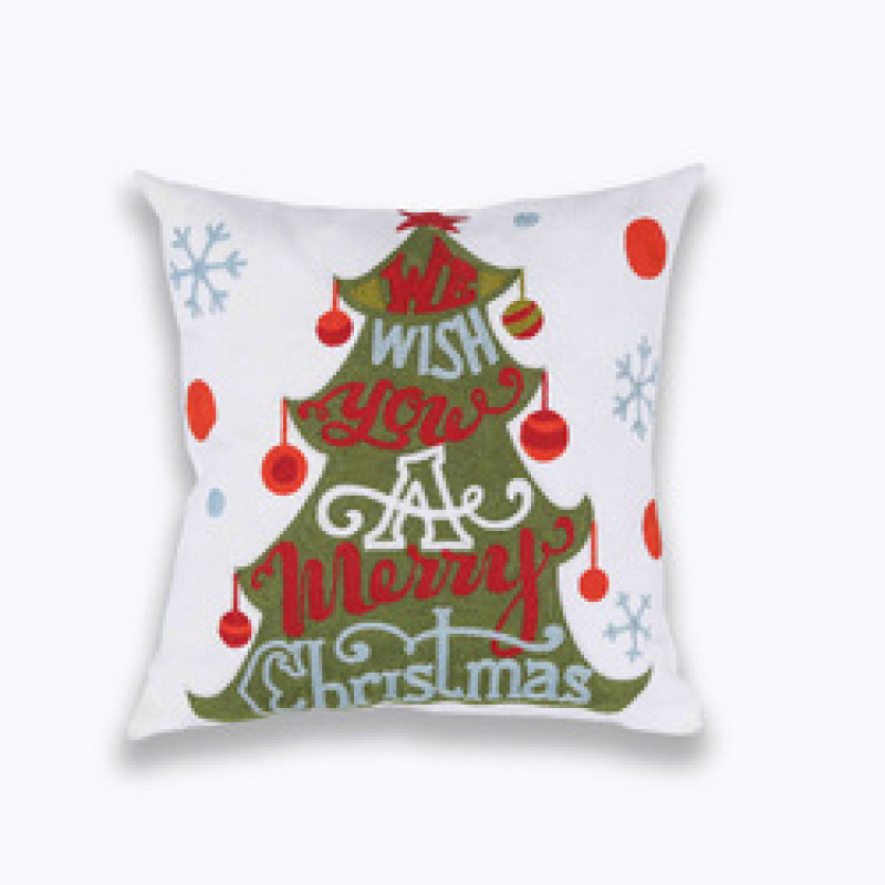 Amazon Hot Sale Embroidery Pillow, Soft Embroidery  Pillow  Christmas Cushion Cover/