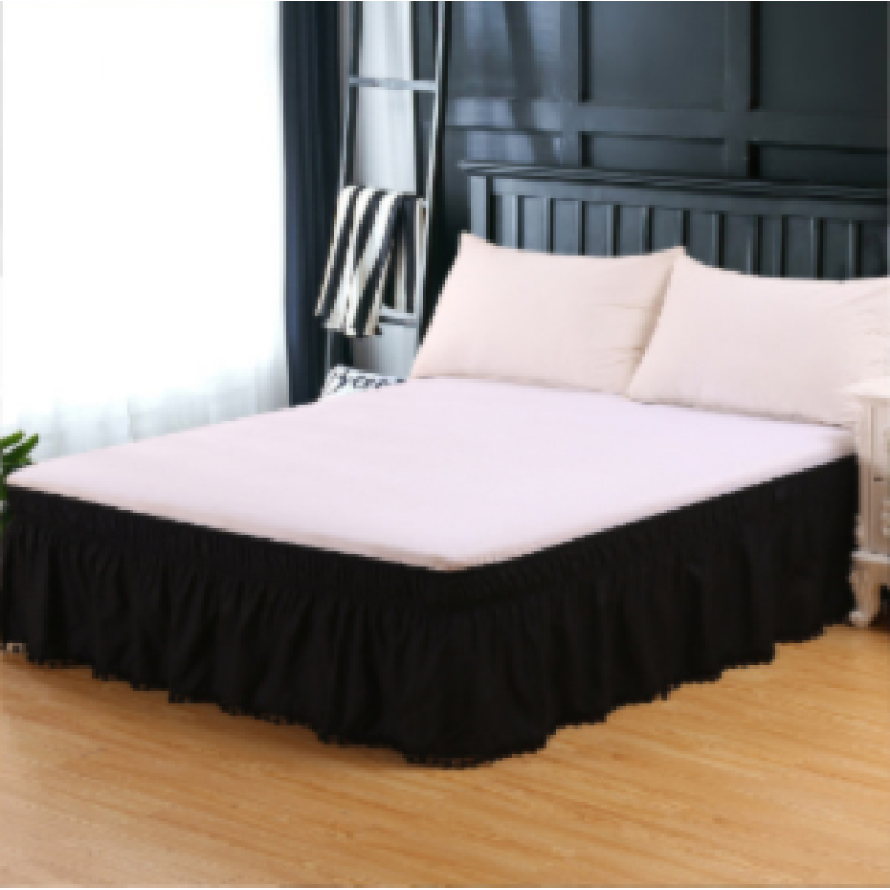 Foreign trade cross-border selling solid color elastic bed skirt ball ball,Processing custom solid color elastic bed skirt/