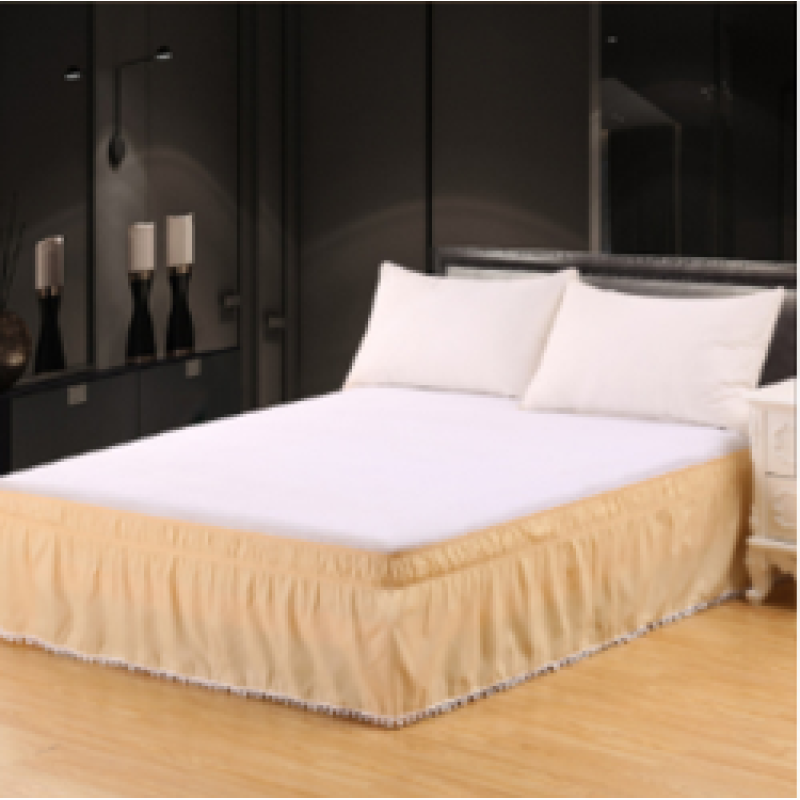 Foreign trade cross-border selling solid color elastic bed skirt ball ball,Processing custom solid color elastic bed skirt/