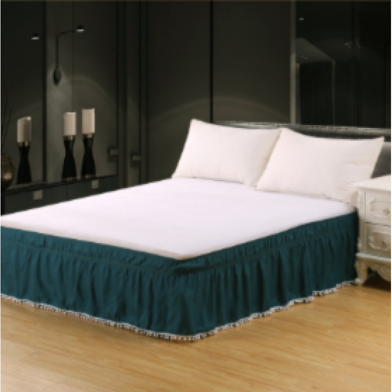 Foreign trade cross-border selling solid color elastic bed skirt ball ball,Processing custom solid color elastic bed skirt/
