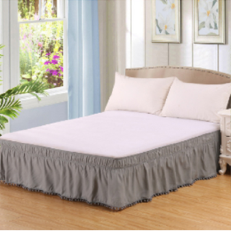 Foreign trade cross-border selling solid color elastic bed skirt ball ball,Processing custom solid color elastic bed skirt/