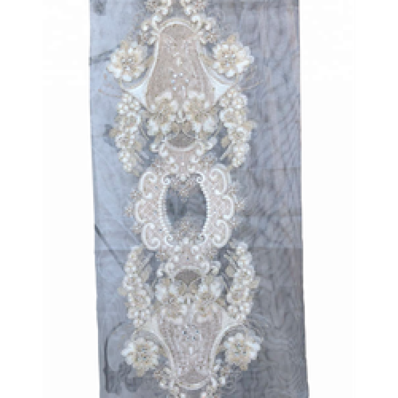 100% Polyester white embroidery ready made curtain for home interior decoration