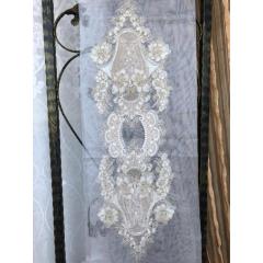 100% Polyester white embroidery ready made curtain for home interior decoration