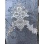 100% Polyester white embroidery ready made curtain for home interior decoration