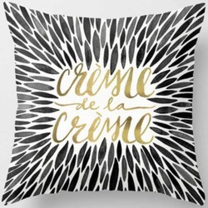 Black Abstract Dark Black Letter Pillowcase, Sofa Coffee Digital Printing Cushion Cover/