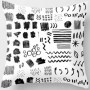 Black Abstract Dark Black Letter Pillowcase, Sofa Coffee Digital Printing Cushion Cover/