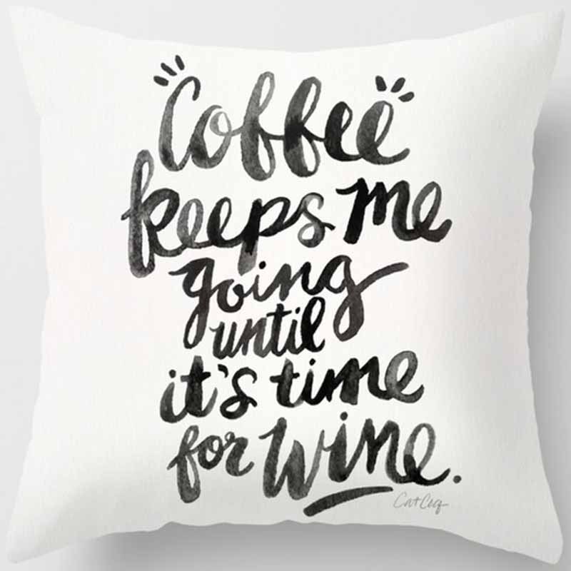 Black Abstract Dark Black Letter Pillowcase, Sofa Coffee Digital Printing Cushion Cover/