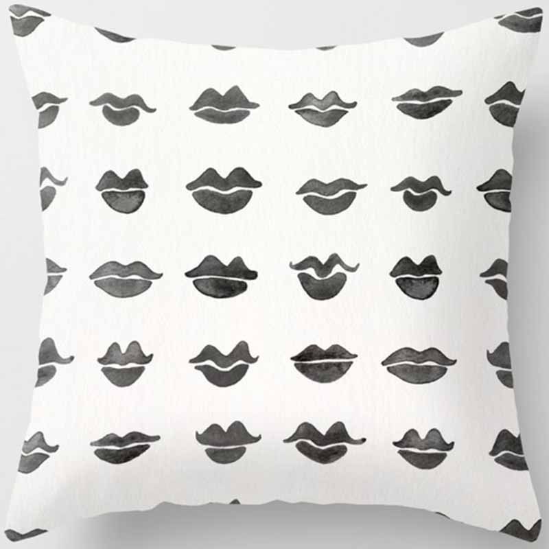 Black Abstract Dark Black Letter Pillowcase, Sofa Coffee Digital Printing Cushion Cover/