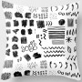 Black Abstract Dark Black Letter Pillowcase, Sofa Coffee Digital Printing Cushion Cover/
