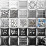 Black Abstract Dark Black Letter Pillowcase, Sofa Coffee Digital Printing Cushion Cover/