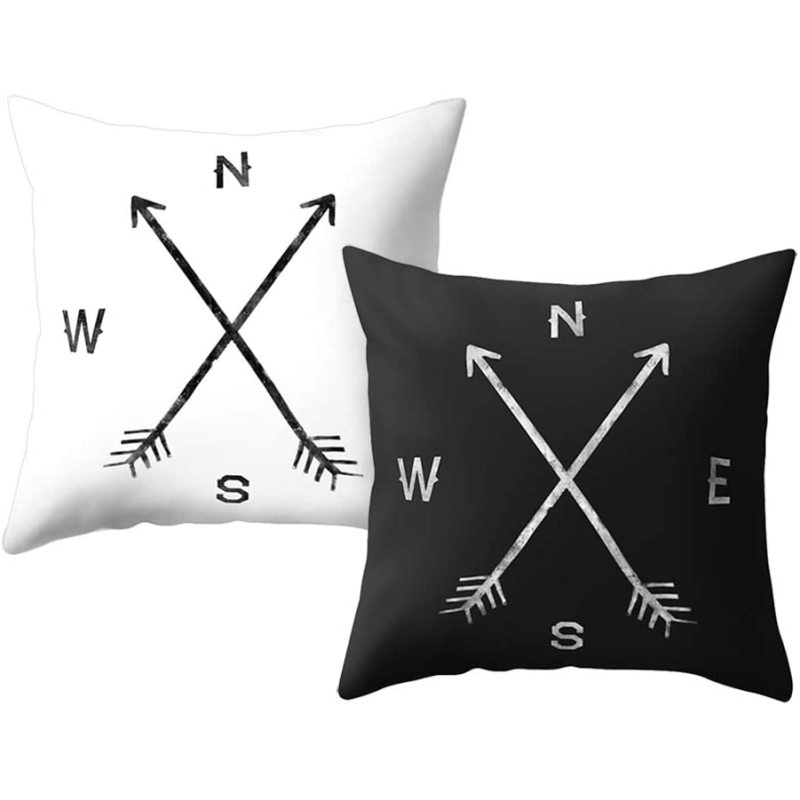 New Retro Style Cotton 2 Pieces Cushion Covers Decorative Home, Printing Sofa Cushion Cover Pack/