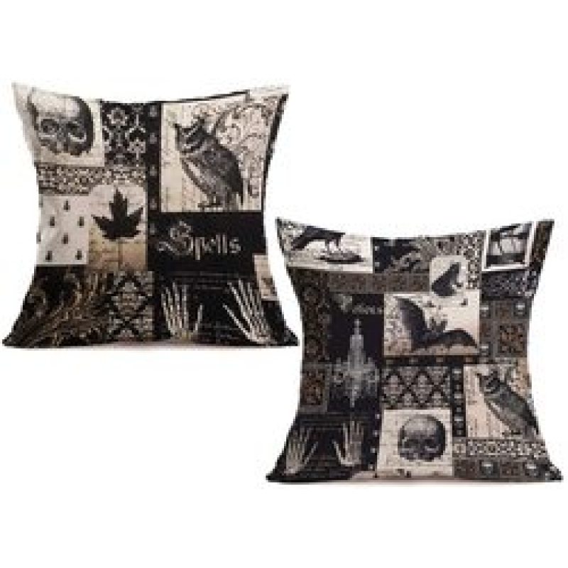 New Retro Style Cotton 2 Pieces Cushion Covers Decorative Home, Printing Sofa Cushion Cover Pack/