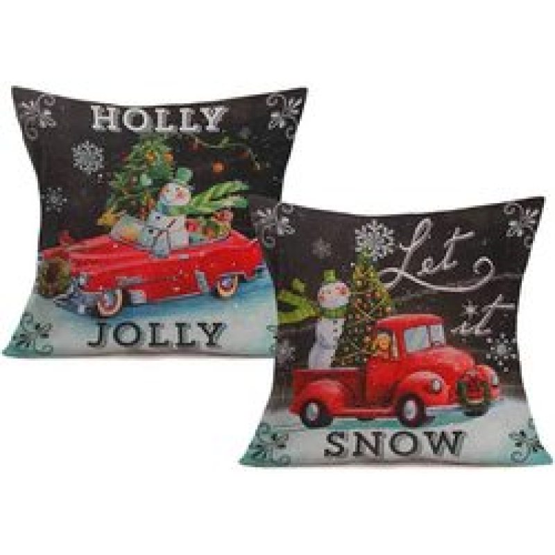 New Retro Style Cotton 2 Pieces Cushion Covers Decorative Home, Printing Sofa Cushion Cover Pack/