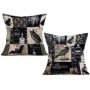 New Retro Style Cotton 2 Pieces Cushion Covers Decorative Home, Printing Sofa Cushion Cover Pack/