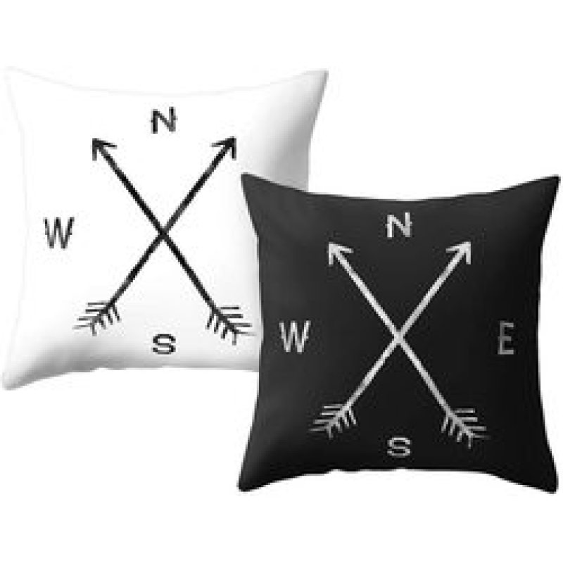 New Retro Style Cotton 2 Pieces Cushion Covers Decorative Home, Printing Sofa Cushion Cover Pack/