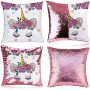Unicorn Gifts Sequin Throw Pillow Covers Unicorn Room Decor for Girls Bedroom Birthday Decorations Pillow Cover