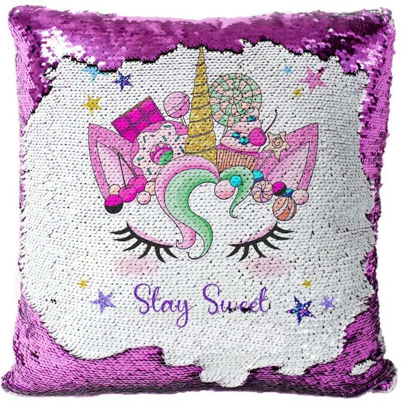 Unicorn Gifts Sequin Throw Pillow Covers Unicorn Room Decor for Girls Bedroom Birthday Decorations Pillow Cover
