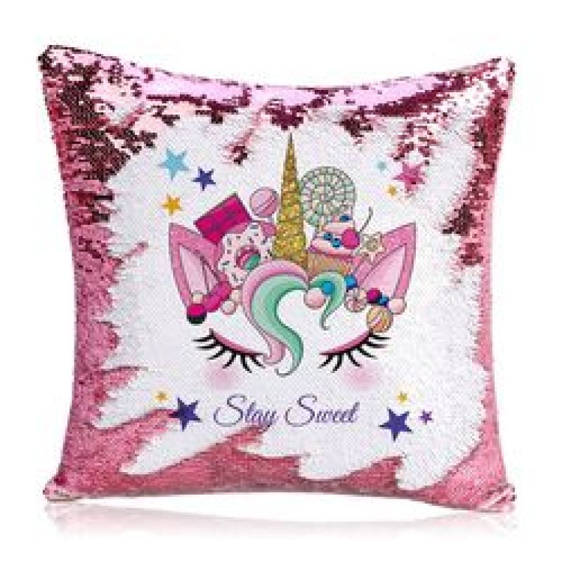 Unicorn Gifts Sequin Throw Pillow Covers Unicorn Room Decor for Girls Bedroom Birthday Decorations Pillow Cover