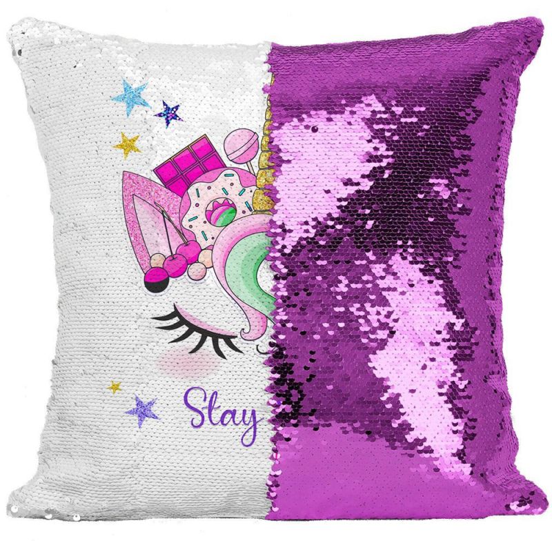 Unicorn Gifts Sequin Throw Pillow Covers Unicorn Room Decor for Girls Bedroom Birthday Decorations Pillow Cover