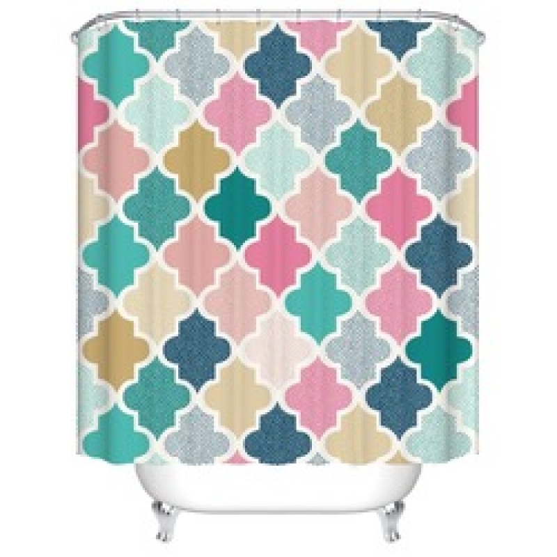 European Flame Retardant Water Proof Shower Curtain Fabric, Custom Printed Wholesale Print Cortinas Ducha/