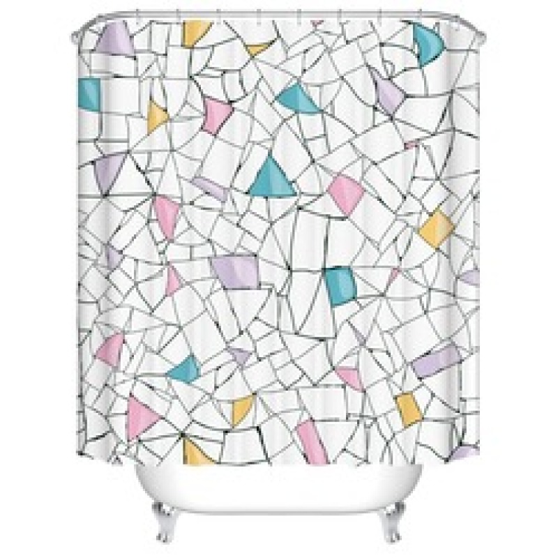 European Flame Retardant Water Proof Shower Curtain Fabric, Custom Printed Wholesale Print Cortinas Ducha/