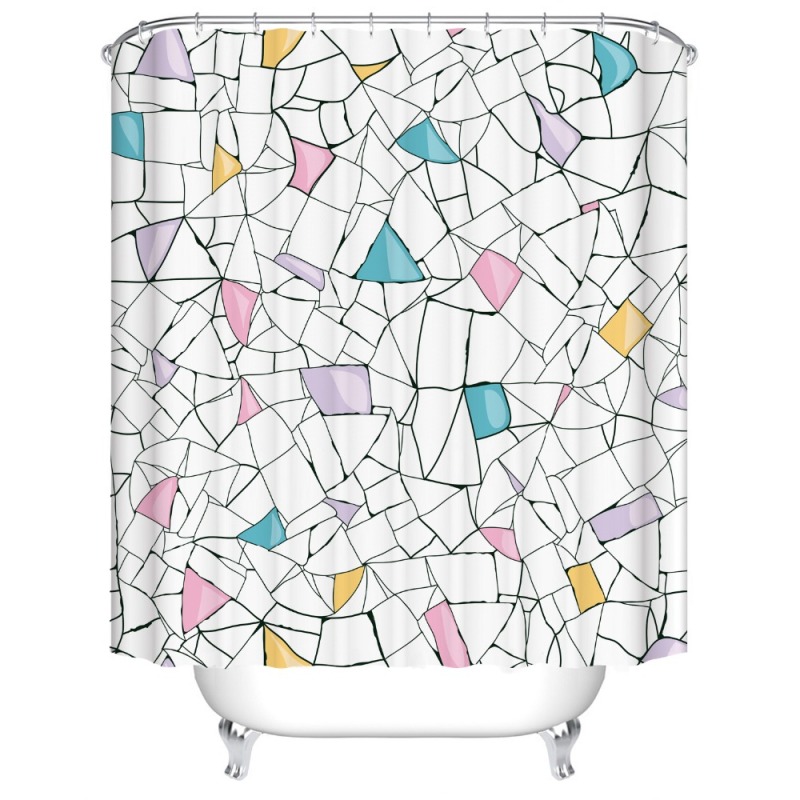 European Flame Retardant Water Proof Shower Curtain Fabric, Custom Printed Wholesale Print Cortinas Ducha/
