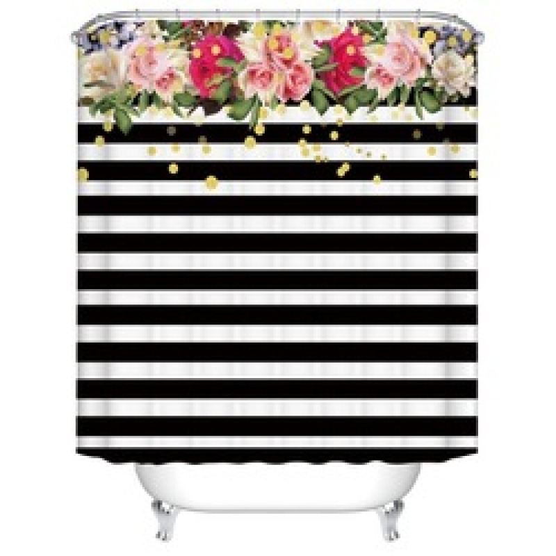 European Flame Retardant Water Proof Shower Curtain Fabric, Custom Printed Wholesale Print Cortinas Ducha/