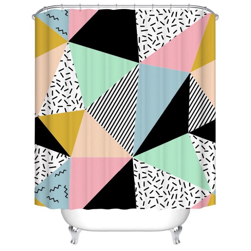 European Flame Retardant Water Proof Shower Curtain Fabric, Custom Printed Wholesale Print Cortinas Ducha/