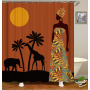 african print shower curtains for bathroom, Afro Girl Shower Curtain Sets with Non-Slip Rugs,  Ancient Egyptian Shower Curtain//