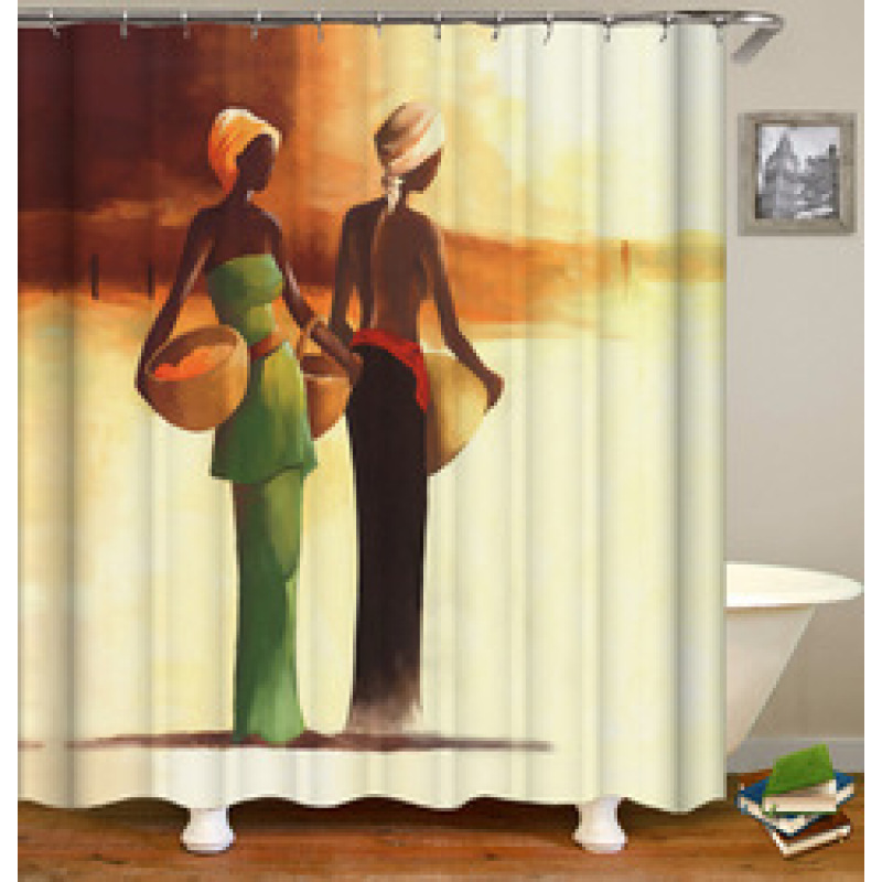 african print shower curtains for bathroom, Afro Girl Shower Curtain Sets with Non-Slip Rugs,  Ancient Egyptian Shower Curtain//