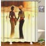 african print shower curtains for bathroom, Afro Girl Shower Curtain Sets with Non-Slip Rugs,  Ancient Egyptian Shower Curtain//