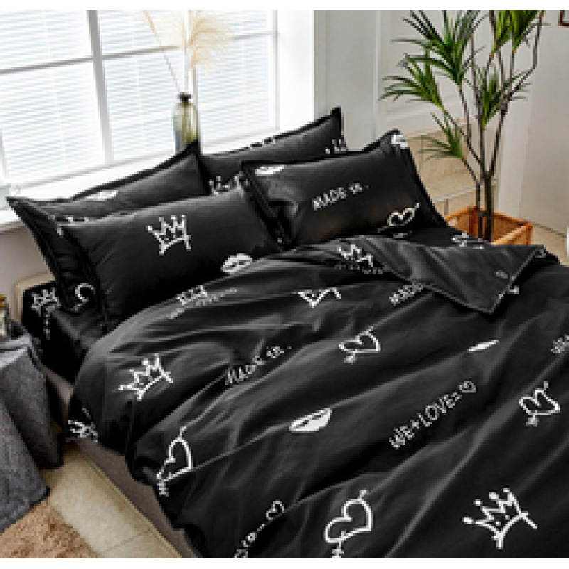 Single Dormitory Printed Comforter Set, Bed Sheet Cotton Set Bedding Set/