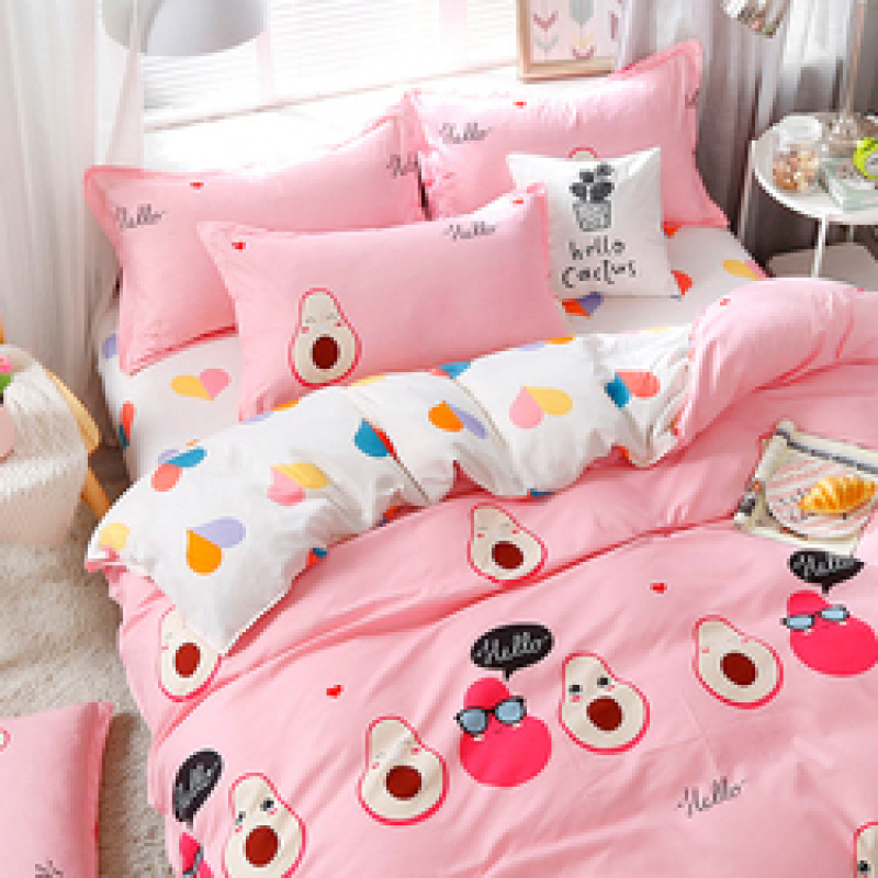 Single Dormitory Printed Comforter Set, Bed Sheet Cotton Set Bedding Set/