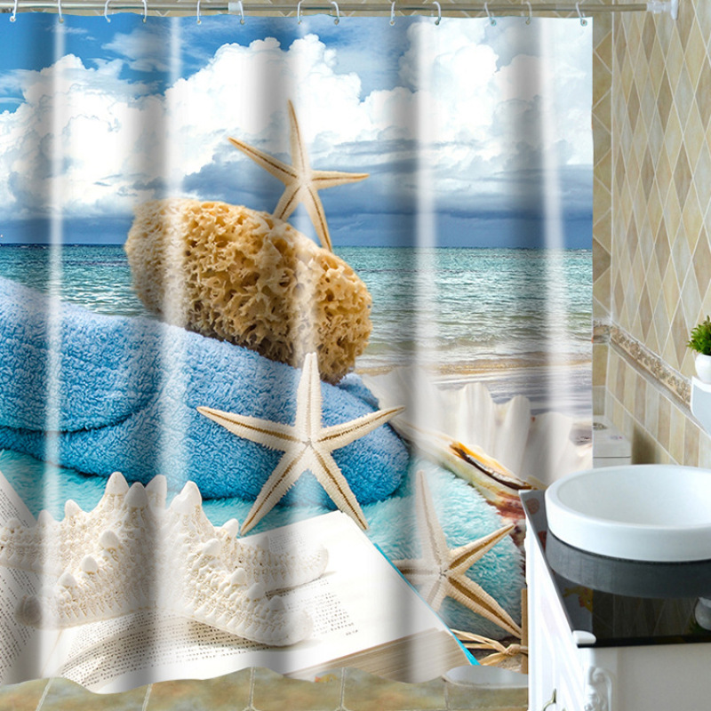 Flower Pattern Style Shower Curtain 3d Digital Printing Waterproof Polyester Shower Curtain