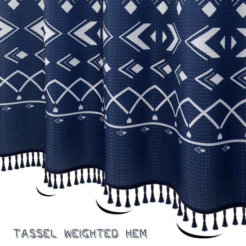 72 Inches Thick Waffle Weave Shower Curtain, Waterproof Bathroom Curtain with Tassel$