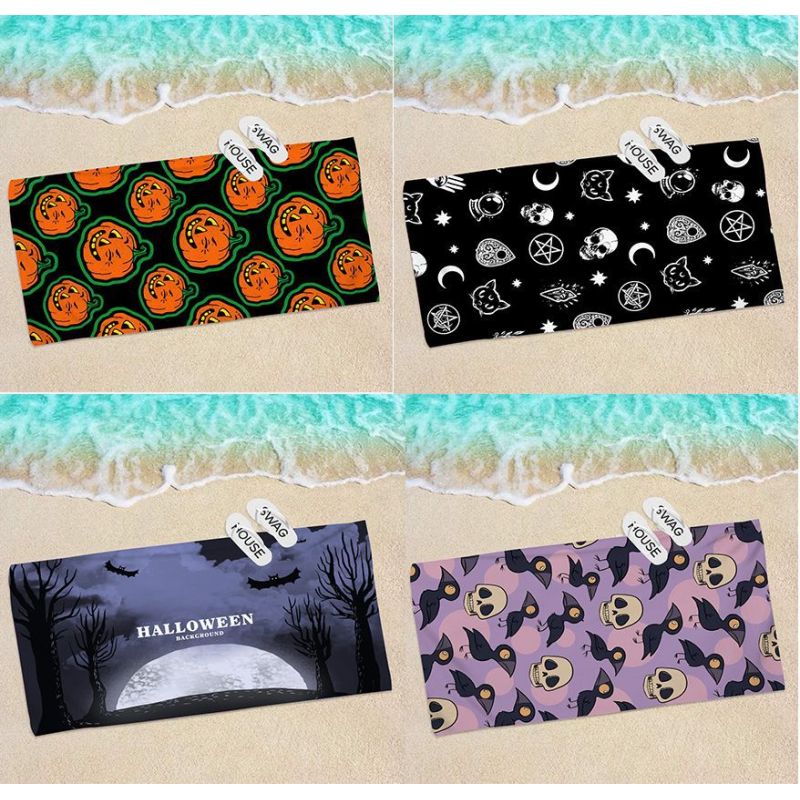 2022 New Microfiber BeachTowel, Sand Free Plus Size Halloween Printed Bath Towel#