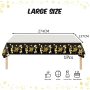 New Products Black Gold Happy 30th Birthday 100% PE 137*274cm Rectangular Plastic Tablecloth for Party Decorations