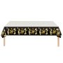 New Products Black Gold Happy 30th Birthday 100% PE 137*274cm Rectangular Plastic Tablecloth for Party Decorations
