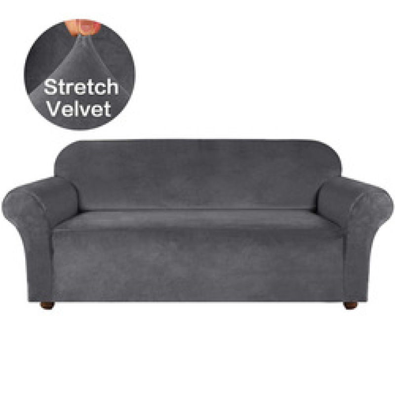 Custom Made Elastic Stretch Couch Cover, Latest Design Velvet Cover For Sofa/
