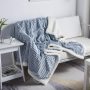 Solid Striped Throw Blanket Flannel Fleece Soft Adult Bed Cover Winter Warm Stitch Fluffy Bed Linen Bedspread for Sofa Bedroom