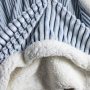 Solid Striped Throw Blanket Flannel Fleece Soft Adult Bed Cover Winter Warm Stitch Fluffy Bed Linen Bedspread for Sofa Bedroom