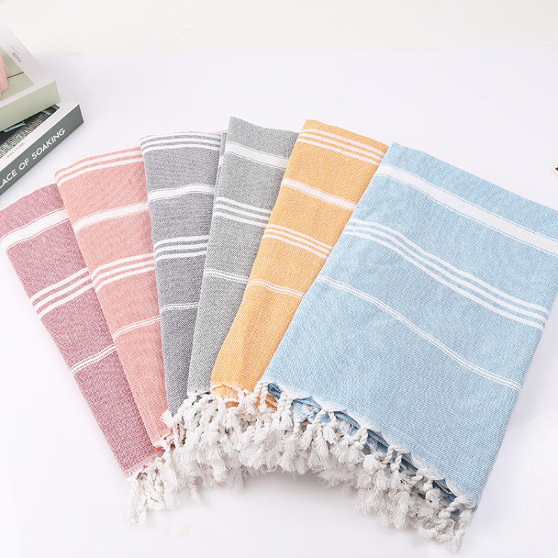AZ Hot Sale Tassel Turkish Beach Towel, Quality Soft Feel Cotton Beach Towels for Travel#