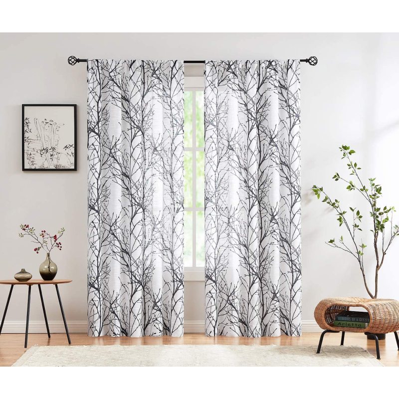 Printed translucent curtains are suitable for living room and bedroom,Plans to customize High-end printed breathable curtains/