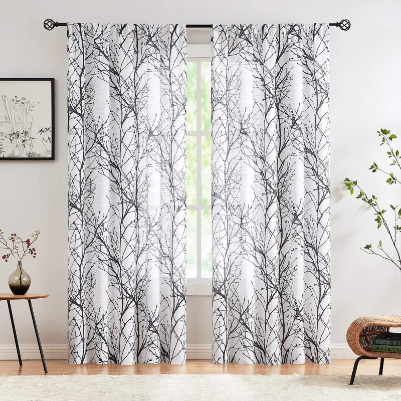 Printed translucent curtains are suitable for living room and bedroom,Plans to customize High-end printed breathable curtains/