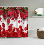 3D Rose Pattern Waterproof Shower Curtain   , Fashion Waterproof Polyester Shower Curtain /