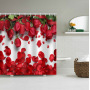 3D Rose Pattern Waterproof Shower Curtain   , Fashion Waterproof Polyester Shower Curtain /