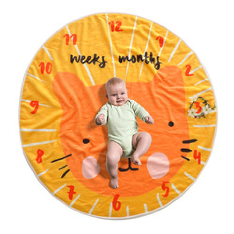 Print Milestone Photography Blanket Animal Background, Hot Selling Baby Soft Bathing Towel/